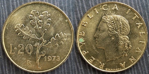 Italy 20 lire 1973 - italy,