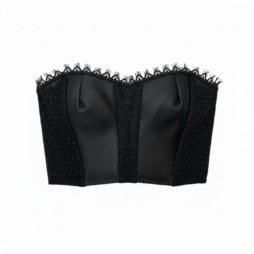 Top bustier nero satin e - top,