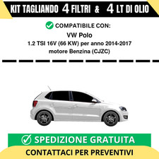 Tagliando per VW Polo 1.2 TSI 16V 66 kw Benzina 2014-2017 - 4 Lt di olio + 4 ...