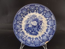 ANTICO RARO PIATTO PORCELLANA WEDGWOOD SEGNI ZODIACALI META' '800 BIANCO BLU
