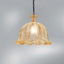 Lampadario sospensione in vetro di Murano rustico classico ambra Luce di SYLCOM 