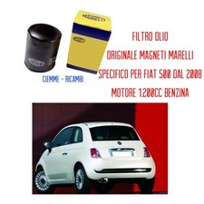 FILTRO OLIO TAGLIANDO FIAT 500 1.2 BENZINA DAL 2008 NUOVO MAGNETI MARELLI