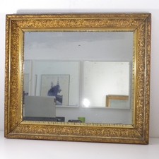 ANTICA GRANDE SPECCHIERA SPECCHIO CORNICE BARBIZON IN LEGNO DORATO EPOCA 1800