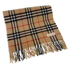 Stola Burberry London con frange in cashmere Nova check beige 3698