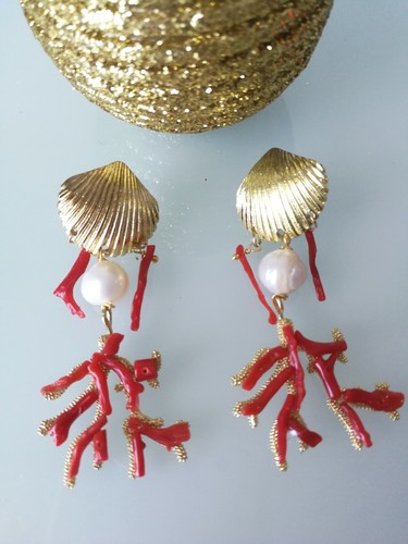 Orecchini corallo rosso
