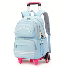 Rolling Backpack for Girls Kids Backpack with Wheels Roller Bookbag Trolley S...