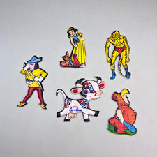 PLASTECO VINTAGE LOTTO 5 PEZZI MUCCA CAROLINA LOCATELLI FORMAGGINO MIO FERRERO