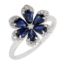 Anello aureola diamante