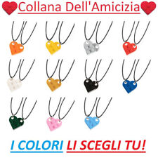 Collana Cuore Lego Mattoncino Componibile Amore Love Fidanzati Amicizia Friends