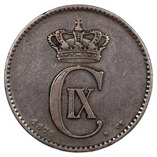 Danimarca - 2 Ore 1875 Christian Ix - Bronzo - KM.793 - moneta Danese