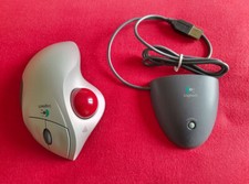 Mouse Logitech T-RA18 Cordless TrackMan con rotellina-Trackerball Wireless USB
