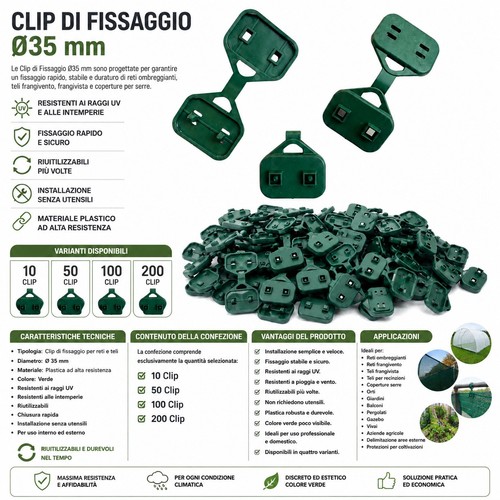 Ganci clips fissaggio per - clips,