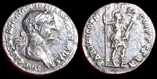 Denario traiano virtus - ar,