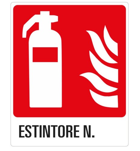 Cartello estintore - estintore, n.