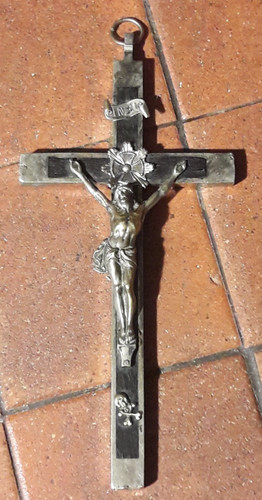 Antico crocefisso metallo e - crocefisso,