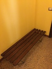 ECCEZIONALE PANCA PANCHINA VINTAGE ANNI 70 IN LEGNO