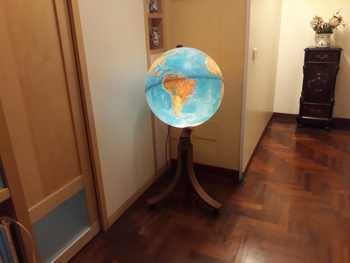 Mappamondo con base legno - mappamondo,