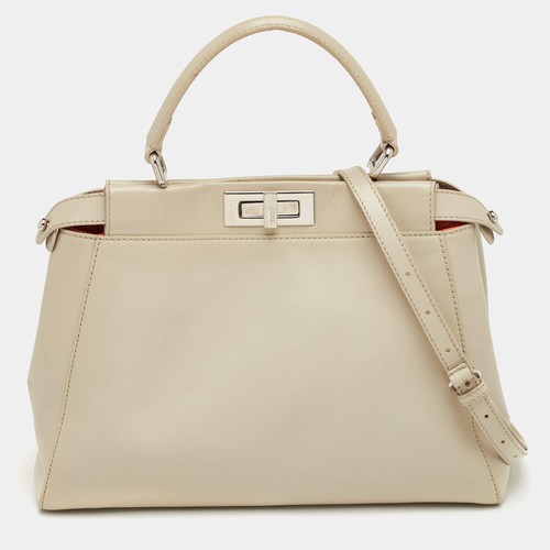 Borsa fendi peekaboo crema - fendi,