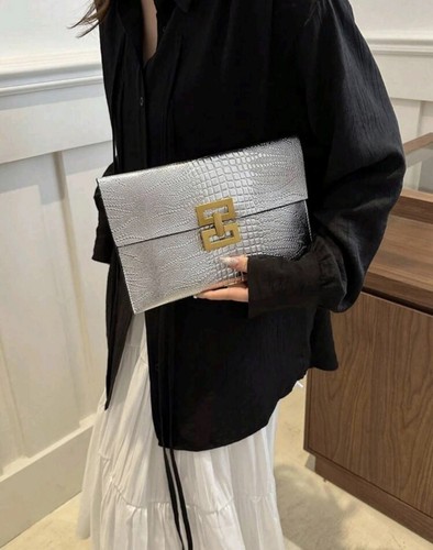 Borsa pochette donna argento