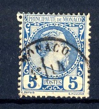 MONACO - 1885 - Effigie di Carlo III° - 5 cent. azzurro