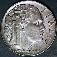 Italy 20 Centesimi 1941 KM#