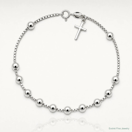 Bracciale croce perline - croce, in