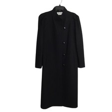 Cappotto lungo vintage Beau Brem misto lana nero donna 14P made in USA bottone con tasche 