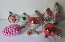 DECORAZIONI ALBERO DI NATALE  ANNI 50/60 11 SFERE  VETRO MISTE OTTIME CONDIZION 