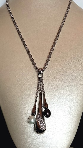 Collana acciaio con - in,
