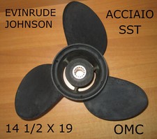 ELICA FUORIBORDO ORIGINALE OMC ACCIAIO SST 14 1/2X19 EVINRUDE JOHNSON 389924