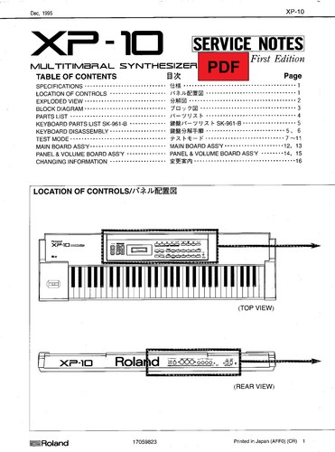 Roland service manual - xp-10,