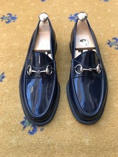Gucci mocassini scarpe gomma Jelly Horsebit fibbia blu uomo UK 6 US 7 EU 40