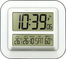 Technoline WS 8006 Orologio Radio, Plastica, Argento/Bianco, 23.5 x 2.7 x 19.5 c