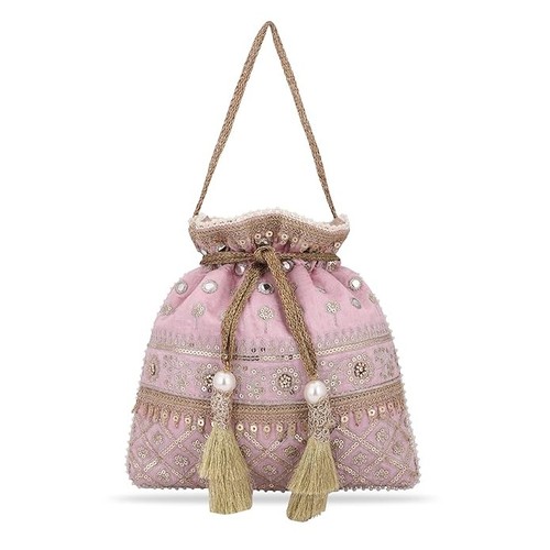 Potli bag seta ricamata - in,