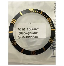 FIT ROLEX SUBMARINER 16813 16808 16613 INSERTO GHIERA NERO aftermarket
