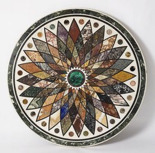 42 " Divano Centro Marmo Table Top Multi Sassi Inserto Arte Lavoro Handmade