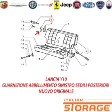 LANCIA Y10 GUARNIZIONE ABBELLIMENTO SINISTRO SEDILI POSTERIORI ORIGINALE 7623229