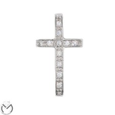 Croce oro bianco zirconi 18 kt 750 -591/VE-
