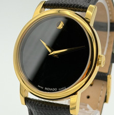 Orologio MOVADO Museum Quadrante Nero Classico Analogico Quarzo Unisex 38MM 2100005