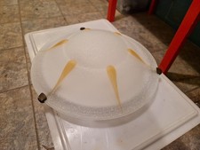 Plafoniera vetro Murano per soffitto con lampada - vetro con strisce lattignoso