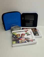 BUNDLE !!?Nintendo 2DS Nero Blu Con Caricatore Mario Kart 7 E Lego Harry Potter
