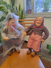 Antiche bambole in tessuto Yvonne Spaggiari Ravca coppia pescatore nonna LIGURI