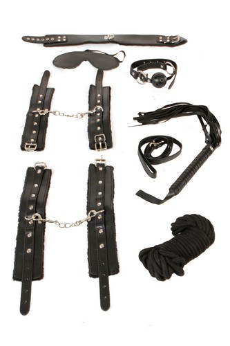 Set bondage ecopelle nera - set, 2