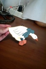 appendi asciugamano in legno a forma di oca marca annamaria cm 15 anni 2000