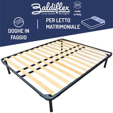 RETE MATRIMONIALE MATERASSO ORTOPEDICA LETTO IN FERRO DOGHE FAGGIO NAPOLEONE