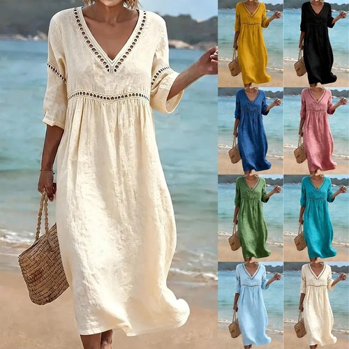 Abito donna scollo lino - donna,