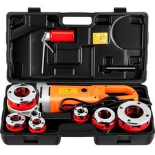 Filettatrice per Tubi Elettrica Portatile 6 Matrici 2300 W 22 Giri/Min