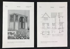 Edificio design architettura disegno piano ingresso giardino portico Shropshire 1907