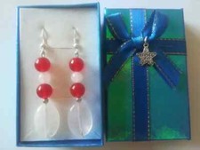 ORECCHINI QUARZO ROSA E GIADA ROSSA IN ARGENTO 925 FATTI A MANO, PIETRE NATURALI