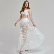 Donna Mesh Slip Gonna a Pois